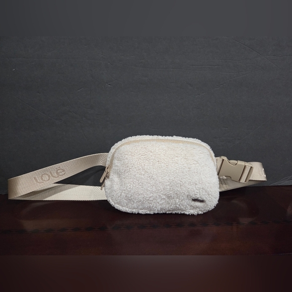 Lole Handbags - Lole Cream Sherpa Belt Bag